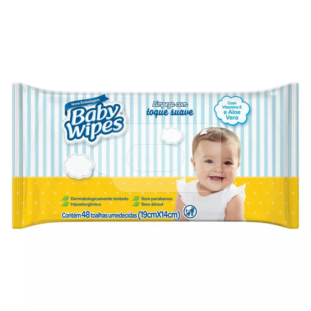 Toalhas Umedecidas Baby Wipes - 48 un.